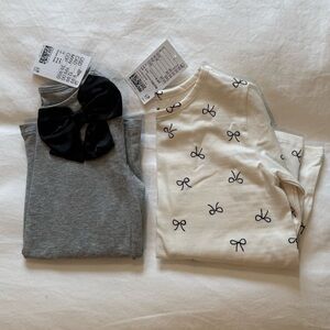 H&M Girls Long Sleeve Bow Shirts - NWT